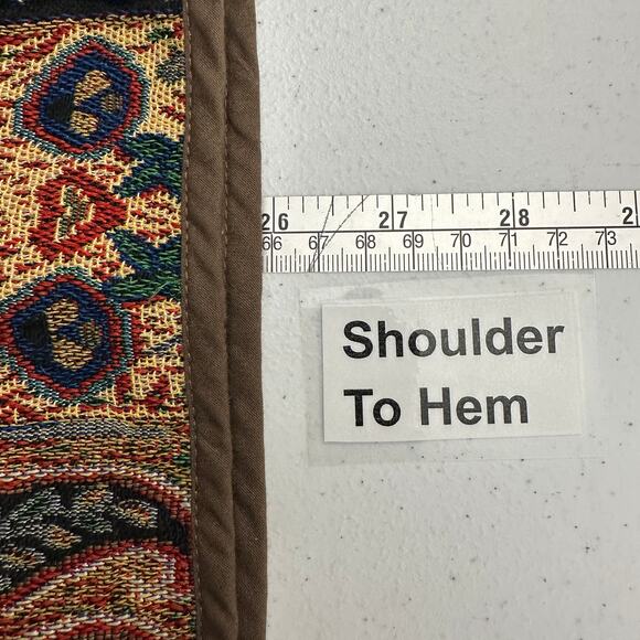 Two Twenty Collection Womens Tapestry Jacket Size L Elephant Paisley Folk Art - Picture 7 of 8